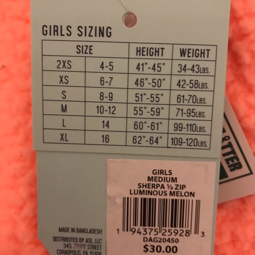 Girl’s DSG Sherpa 1/4 zip pullover - Picture 3 of 5
